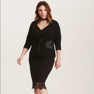 Torrid | Corset Faux Leather/Cotton Jacket